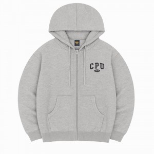 【預購至10/10，11/20陸續出貨】CPU警大連帽拉鍊電繡外套_麻花灰