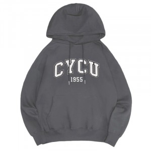 【售完不補】CYCU立體毛巾繡落肩帽T_摩卡灰
