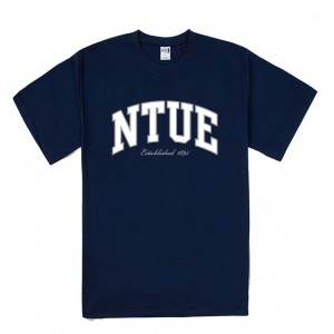 【預購至4/26，5/25陸續出貨】NTUE美式經典寬版短T_深藍色