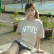 【預購至4/26，5/25陸續出貨】NTUE美式經典寬版短T_燕麥色