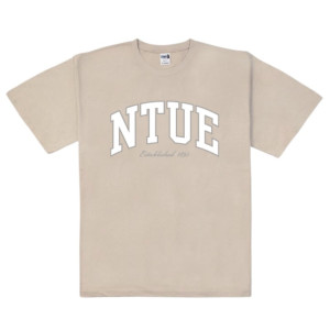 【預購至4/26，5/25陸續出貨】NTUE美式經典寬版短T_燕麥色