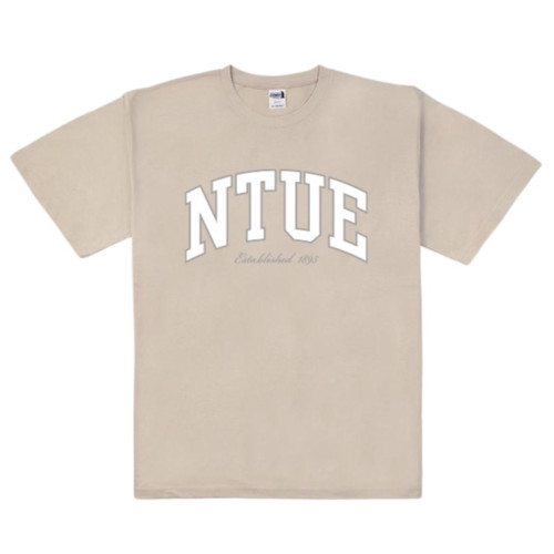 【預購至4/26，5/25陸續出貨】NTUE美式經典寬版短T_燕麥色