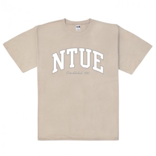 【預購至4/26，5/25陸續出貨】NTUE美式經典寬版短T_燕麥色
