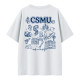 【預購已截止,6/3陸續出貨】CSMU校園日常插畫寬版短T_白色 【預購已截止,6/3陸續出貨】CSMU校園日常插畫寬版短T_白色