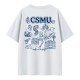 【預購已截止，6/3陸續出貨】CSMU校園日常插畫寬版短T_白色