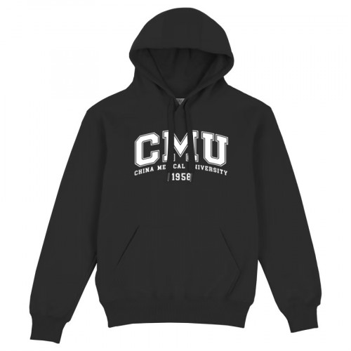 【預購至5/10，6/10陸續出貨】CMU中國醫美式經典帽T_黑