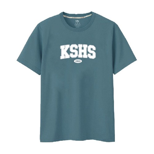 【最後數量，售完為止】KSHS經典字框純棉短T_普魯士藍